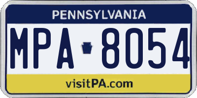 PA license plate MPA8054