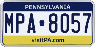 PA license plate MPA8057