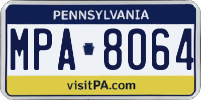 PA license plate MPA8064
