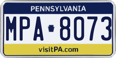 PA license plate MPA8073