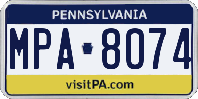 PA license plate MPA8074
