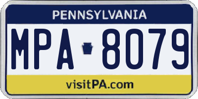 PA license plate MPA8079