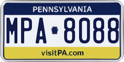 PA license plate MPA8088