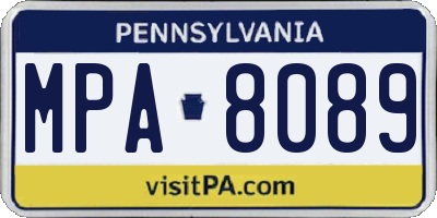 PA license plate MPA8089
