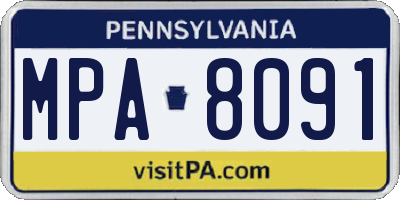 PA license plate MPA8091