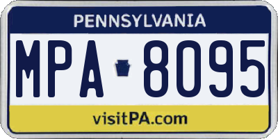 PA license plate MPA8095