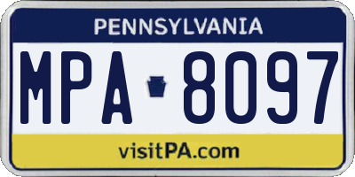 PA license plate MPA8097