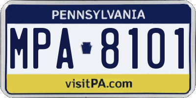 PA license plate MPA8101