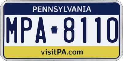 PA license plate MPA8110