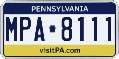 PA license plate MPA8111