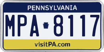 PA license plate MPA8117