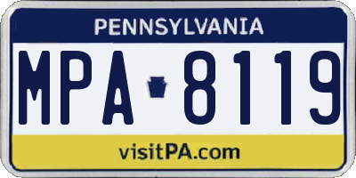 PA license plate MPA8119