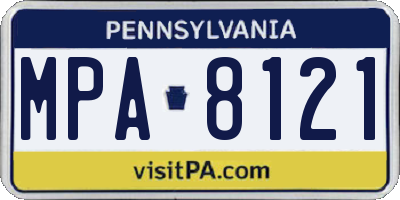 PA license plate MPA8121