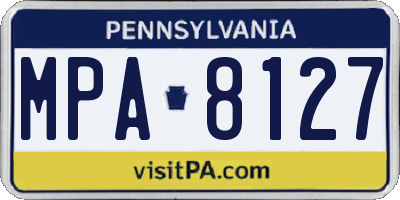 PA license plate MPA8127