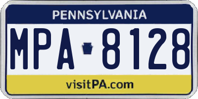 PA license plate MPA8128