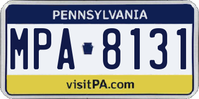 PA license plate MPA8131