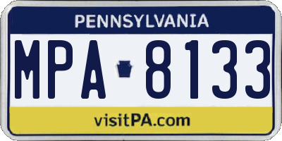 PA license plate MPA8133