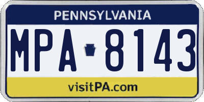 PA license plate MPA8143