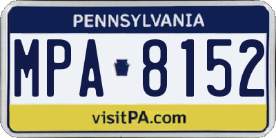 PA license plate MPA8152