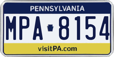 PA license plate MPA8154