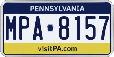 PA license plate MPA8157