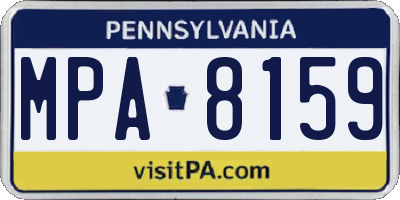 PA license plate MPA8159