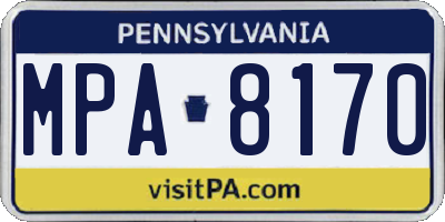 PA license plate MPA8170