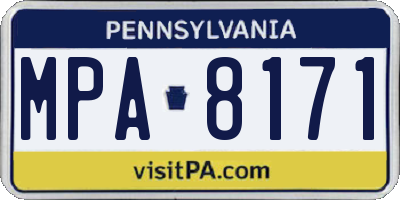 PA license plate MPA8171