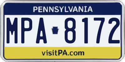 PA license plate MPA8172