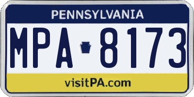 PA license plate MPA8173