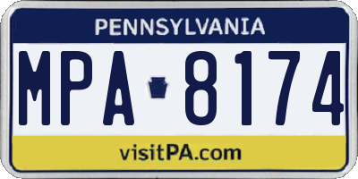 PA license plate MPA8174