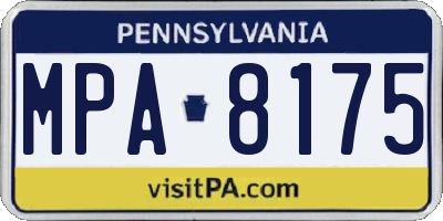 PA license plate MPA8175