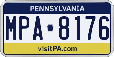 PA license plate MPA8176