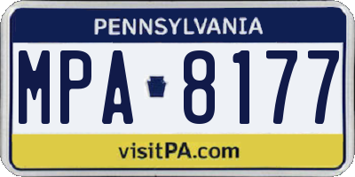 PA license plate MPA8177
