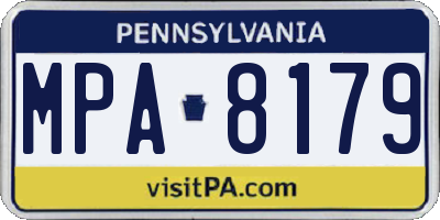 PA license plate MPA8179