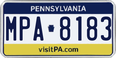 PA license plate MPA8183