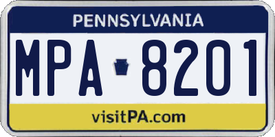 PA license plate MPA8201