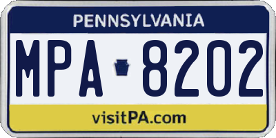 PA license plate MPA8202