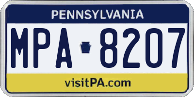 PA license plate MPA8207