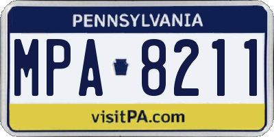 PA license plate MPA8211