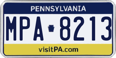 PA license plate MPA8213