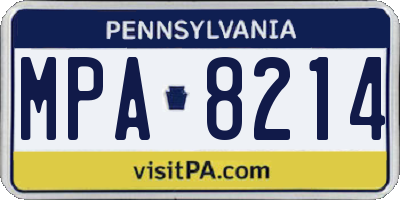 PA license plate MPA8214