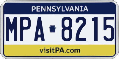 PA license plate MPA8215