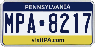PA license plate MPA8217