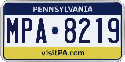 PA license plate MPA8219