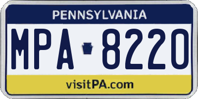 PA license plate MPA8220