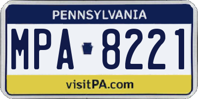 PA license plate MPA8221