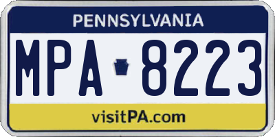 PA license plate MPA8223