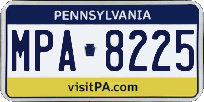 PA license plate MPA8225