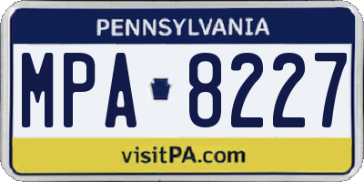 PA license plate MPA8227